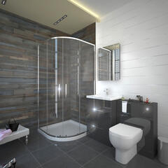 High Quality Patello Grey 800mm Quadrant Bathroom Shower Suite