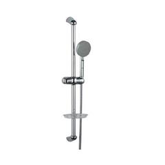 Slide Shower Rail (24mm & 600mm) with Single function Hand Shower, 8mm dia 1.5M Long Flexible Hose and Soap Dish, LP 0.3