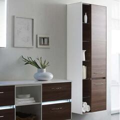 Solitaire 6010 Bathroom Shelf Unit 2 Revolving Doors with 5 Open Shelves