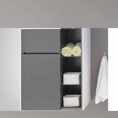 Solitaire 6010 Small Single Storage Bathroom Side Cabinet 1 Revolving Door 1 Drawer