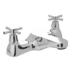 deluxe Modern CHROME Deck Mounted Bath tap  With a featured Standard spout And a cross head Handle