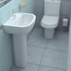 Compact 460 WashBasin and Pedestal curved
