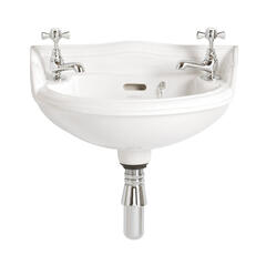Dorchester White Basin Baby with 2 Tap Holes Stylish Bathroom Accessory