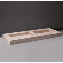 Forzalaqua Palermo Doppio Natural Stone Basin Travertine Designer Bathroom Washbasin