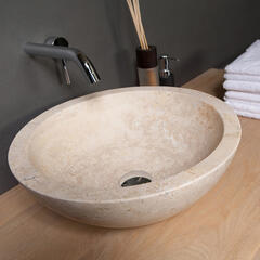 Forzalaqua Roma Natural Stone Basin Travertine High Quality Bathroom Washbasin