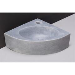 Forzalaqua Turino Stone Cloakroom Basin Cloudy Marble Corner Washbasin for Designer Bathroom