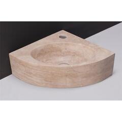 Forzalaqua Turino Stone Cloakroom Corner Wash Basin Travertine Unique Design for Your Bathroom