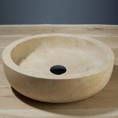 Forzalaqua Verona Natural Stone Countertop Basin Travertine Round Design