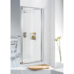 Lakes Framed Pivot Door 750 X 1850 White Shower Enclosure Fashionable Bathroom