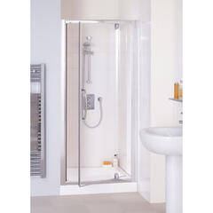 Lakes Reduced Height 800 X1750 Semi Framed Pivot Shower Door Silver