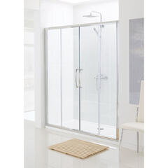 Lakes Silver Semi Framed Double Slider Bathroom Shower Door