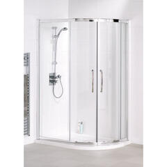 Lakes Silver Semi Framed Offset Quadrant Bathroom Shower Enclosure Modern Bathroom