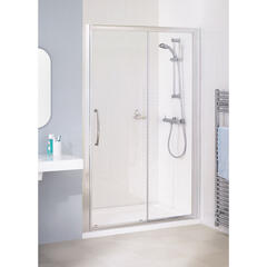 Lakes Silver Semi Framed Slider Bathroom Shower Door