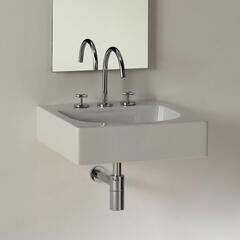 Luxor 600mm Wall Hung Basin Straight Line Square Shape Designer and Stylish Bathroom Ceramic White Washbasin