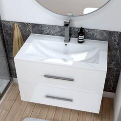 Sonix White Wall Hung 610 Unit 2 Drawers Ceramic Basin straight Wall Hung Designer and Stylish Bathroom Accessory