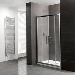 Volente Double sliding Door Silver Shower Enclosure  Bathroom