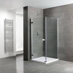 Volente Frameless hinge Door Silver Shower enclosure Designer Bathroom