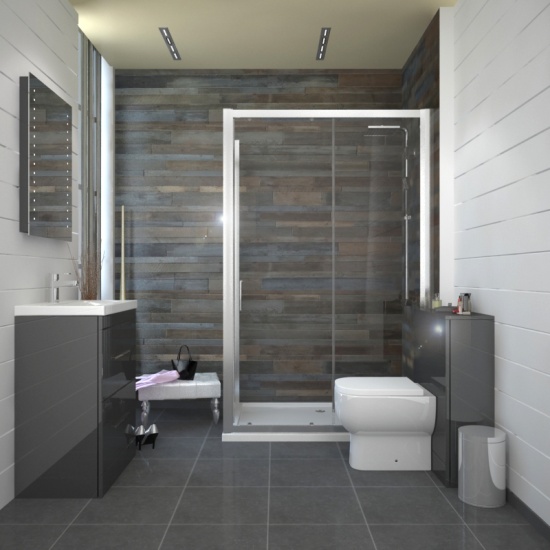 Romano Deluxe 1200 Sliding Shower Door for Wall to Wall Installation  Extra Product Image For Romano Deluxe 1200 Sliding Shower Door For Wall To Wall Installation Recess 5