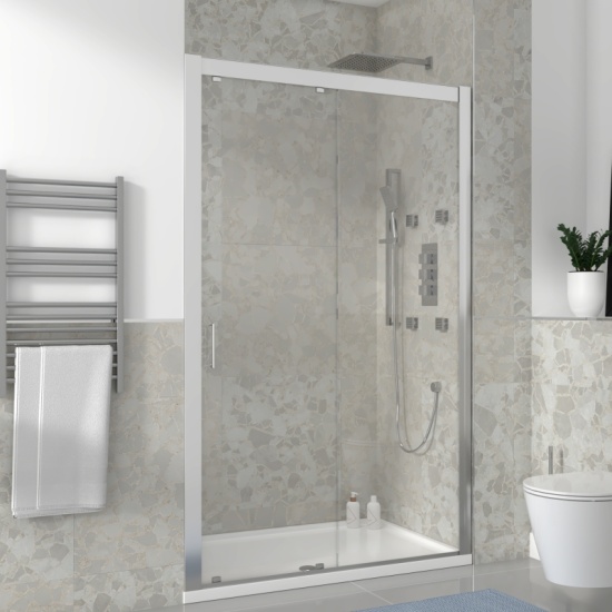 Romano Deluxe 1200 Sliding Shower Door for Wall to Wall Installation  Bc 1200 Sliding Shower Door
