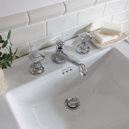 Astoria Deco Small White Basin 520mm With Small Pedestal White