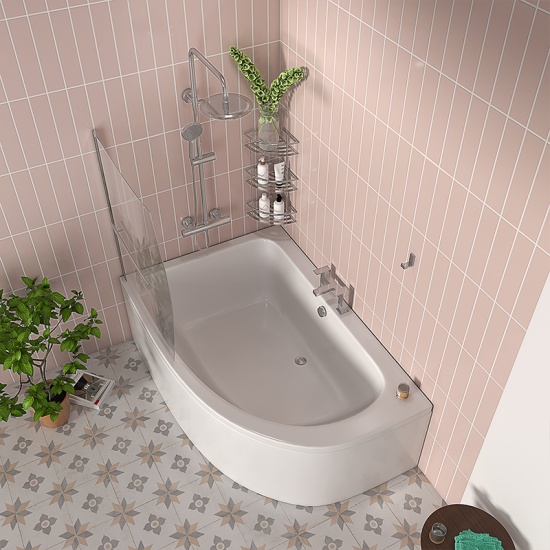 Clia Left Hand Corner Bath And Panel & screen