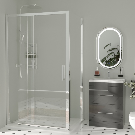 Patello Grey Sliding Door Shower suite Patello Grey Sliding Door Shower suite