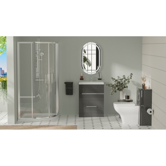 Patello Grey 800 Quadrent Shower suite