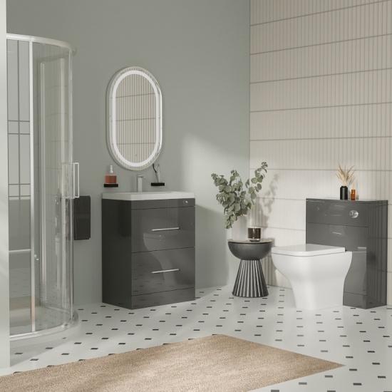 Patello Grey 800 Quadrent Shower suite