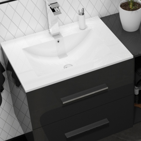 Sonix 1500 Wall hung Double Basin Vanity Unit Grey