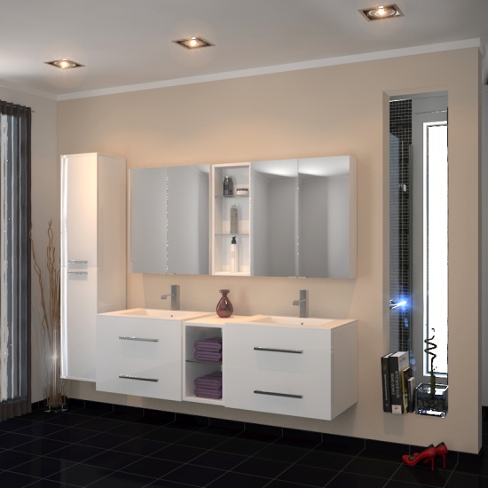 Sonix Double Vanity Bathroom Suite White Extra Product Image For Sonix Double Vanity Bathroom Suite White 4