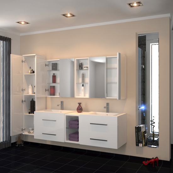 Sonix Double Vanity Bathroom Suite White Extra Product Image For Sonix Double Vanity Bathroom Suite White 1
