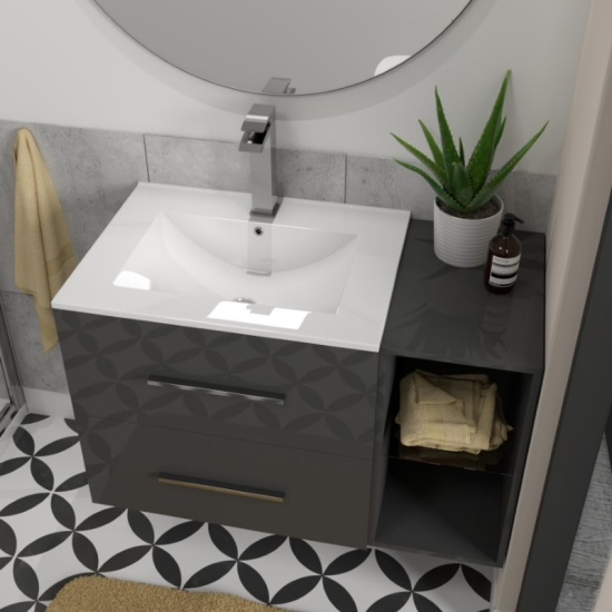 Sonix 890 Grey Wall Hung Unit