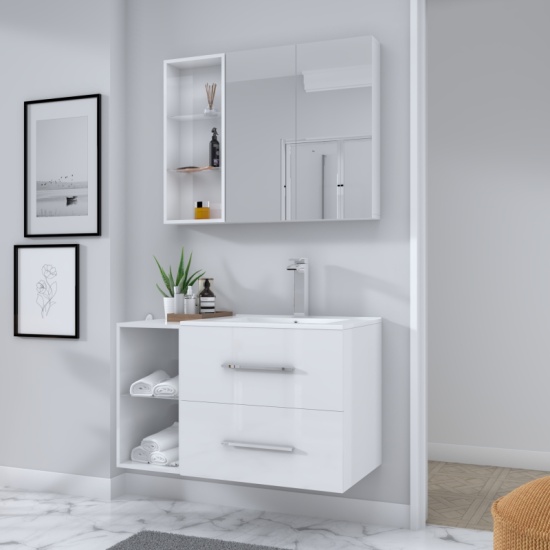 SONIX 890 WHITE WALL HUNG UNIT straight Wall Hung Fashionable