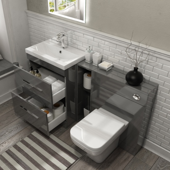 Patello 1400 Vanity Furniture Set Grey Extra Product Image For Patello 1400 Vanity Furniture Set Grey 2