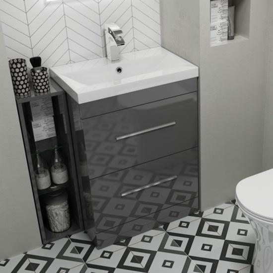 Patello 60 Vanity And 200 Filler unit Grey