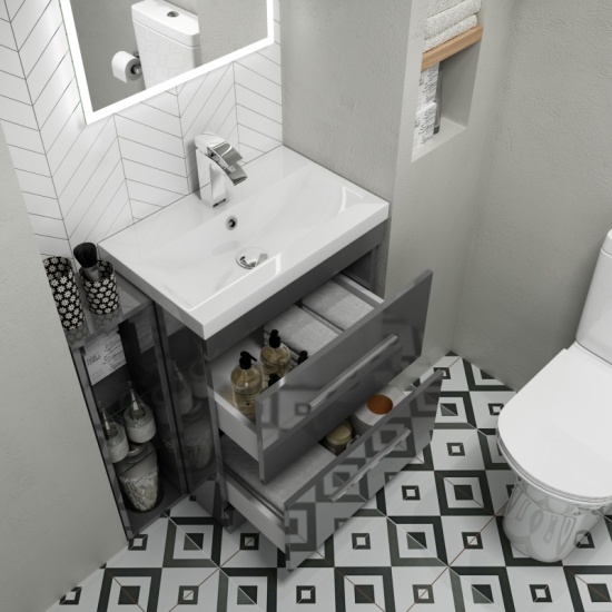 Patello 60 Vanity And 200 Filler unit Grey