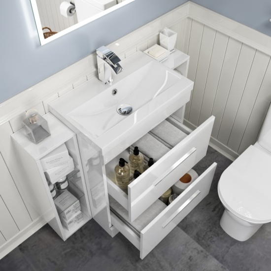 Patello 1000mm Combination White Vanity Unit
