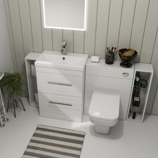 Patello 1600 Fitted Furniture Bathroom Vanity Set White Extra Product Image For Patello 1600 Fitted Furniture Bathroom Vanity Set White 3