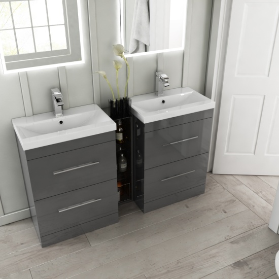 Patello 1400mm Double Vanity Unit Grey Patello 1400mm Double Vanity Unit Grey