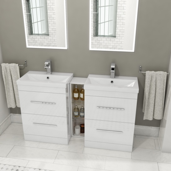Patello 1400mm Double Vanity Unit White Patello 1400mm Double Vanity Unit White