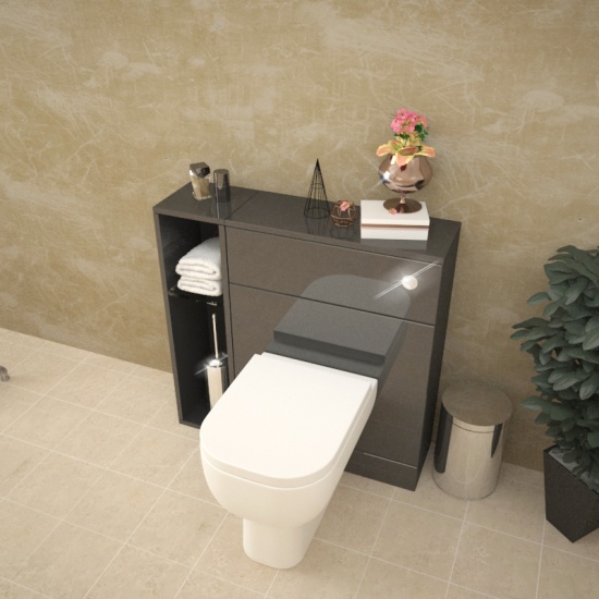 Patello Back To Wall 800mm Combination Unit Grey Extra Product Image For Patello Back To Wall 800Mm Combination Unit Grey 1