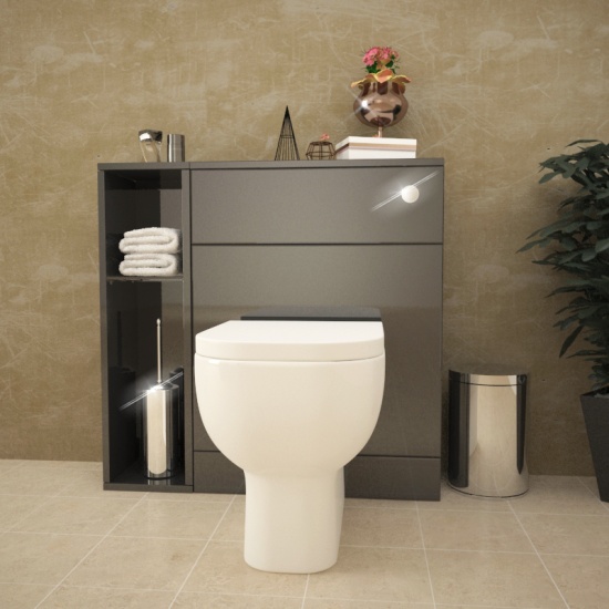 Patello Back To Wall 800mm Combination Unit Grey Extra Product Image For Patello Back To Wall 800Mm Combination Unit Grey 2