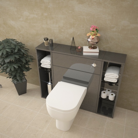 Patello Back To Wall 1000mm Combination Unit Grey Extra Product Image For Patello Back To Wall 1000Mm Combination Unit Grey 2