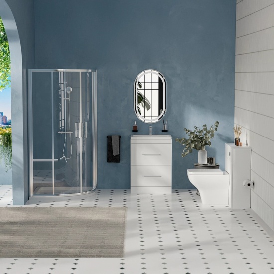 Patello White 800 Quadrent Shower suite