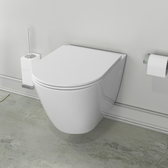 Patello Rimless Toilet Pan: Wall Hung WC with Seat (Ultra Thin, Soft Close, Quick Release) Extra Product Image For Patello Rimless Toilet Pan: Wall Hung Wc With Seat (Ultra Thin, Soft Close, Quick Release) 3