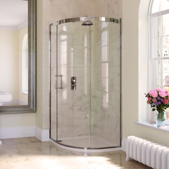 Eauzone Curved Sliding Door Corner 900mm Designer Bathroom