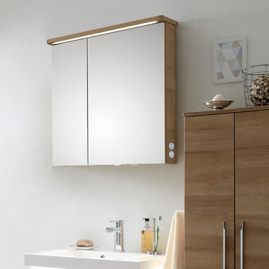 Balto Bathroom Cabinet with Mirror 2 Doors with Shaver Socket
