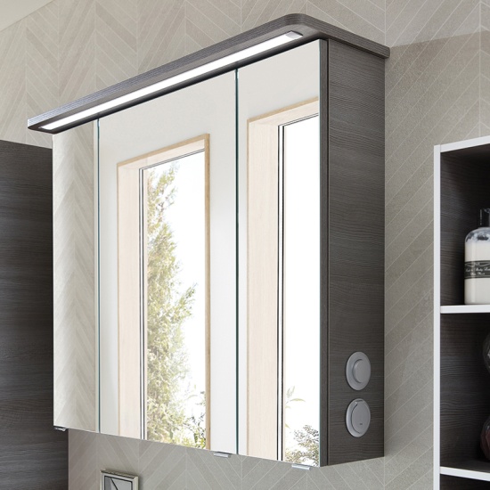Balto 850mm Mirror Cabinet 3 Doors Including Light Canopy and Power Socket Balto 850mm 3 Door Bathroom Mirror Cabinet (Light Canopy and Power Socket)