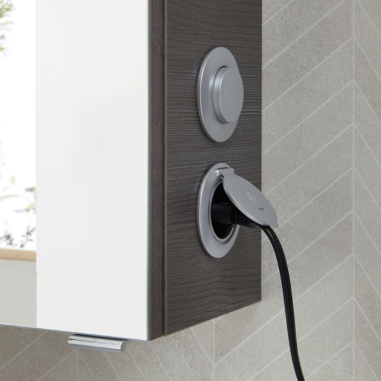 Balto 850mm Mirror Cabinet 3 Doors Including Light Canopy and Power Socket Balto 850mm 3 Door Bathroom Mirror Cabinet (Light Canopy and Power Socket)
