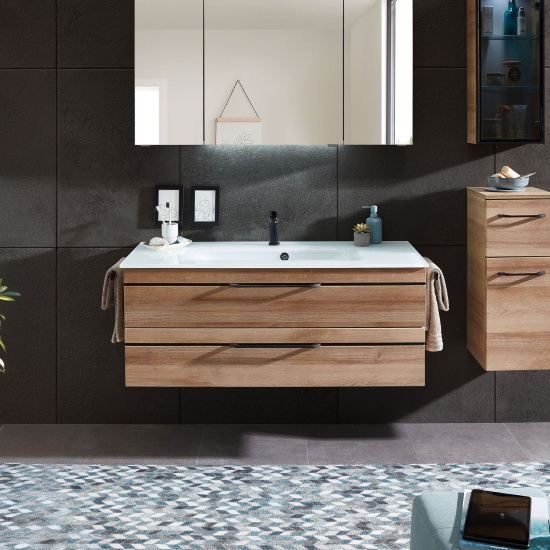 Balto Bathroom Wall Hung Vanity Unit 2 Drawers